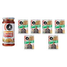 Ching's Schezwan Chutney 250g & Pack of 6 Ching's Manchurian Noodles 60g, Make Your Food Tantalizing and Delicious, No Added preservatives