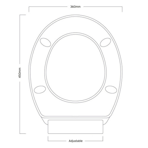 White Soft Close Toilet Seat with Top Fixing and Adjustable Hinges 1