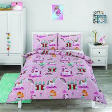 (Toddler) Pink Princesses Cotton-rich Duvet & Pillowcase Set