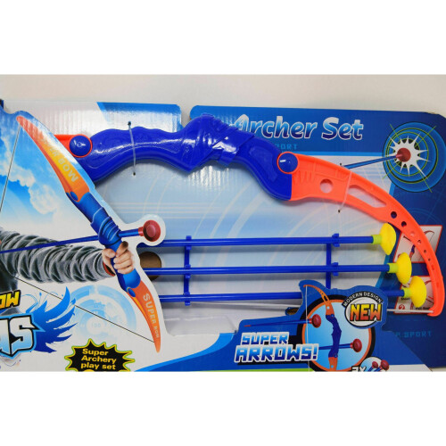 BOYS BOW & ARROW SET ARCHERY - 3 SUCTION CUP ARROWS - BLUE 1