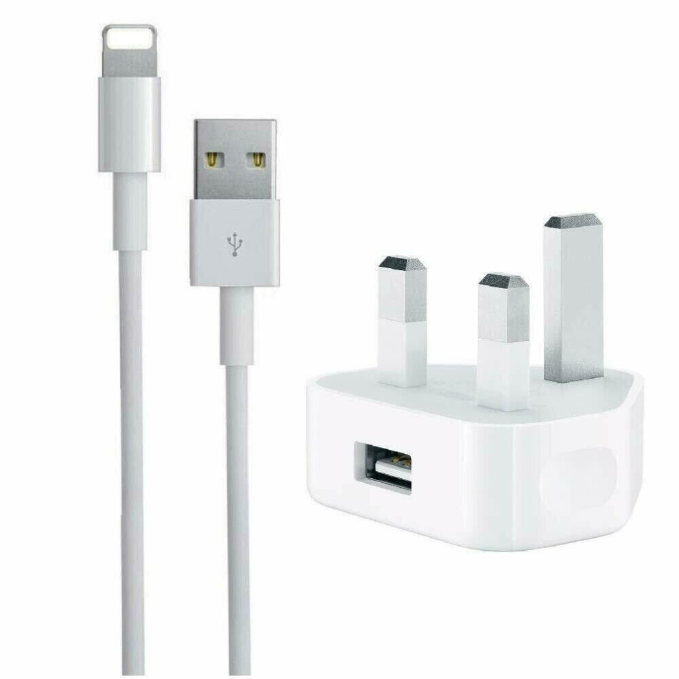 5W USB Power Adapter Charger Plug Wall Socket Apple For iPhone 6 7 8 11 Pro Max with 2m Lightning Cable