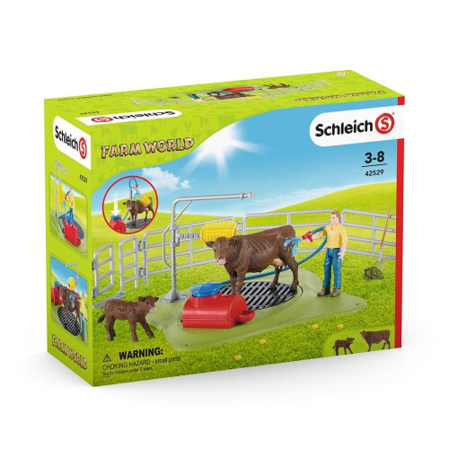 Schleich Schleich Multicolour Happy Cow Wash Playset