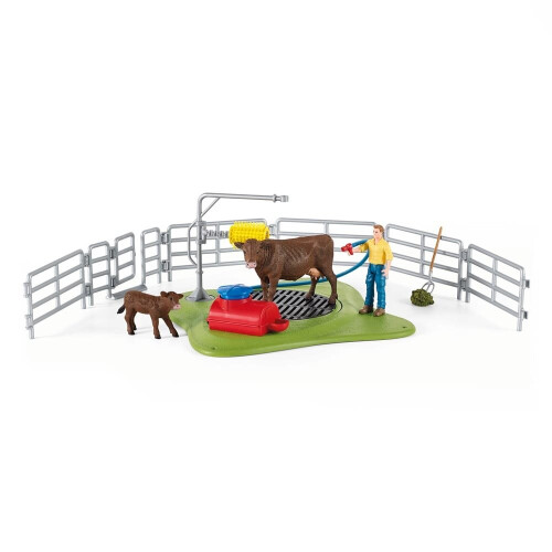 Schleich Schleich Multicolour Happy Cow Wash Playset 1