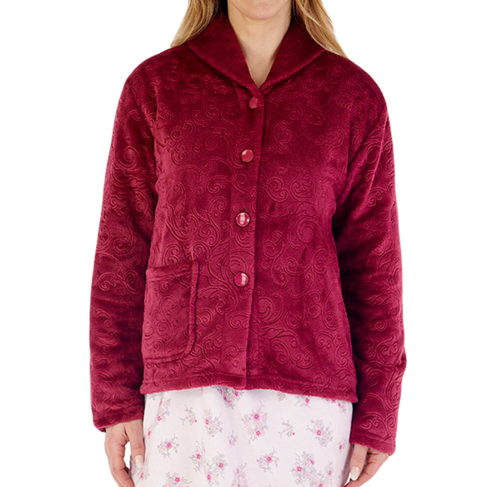 (Raspberry, Small) Slenderella BJ88330 Women's Bed Jacket