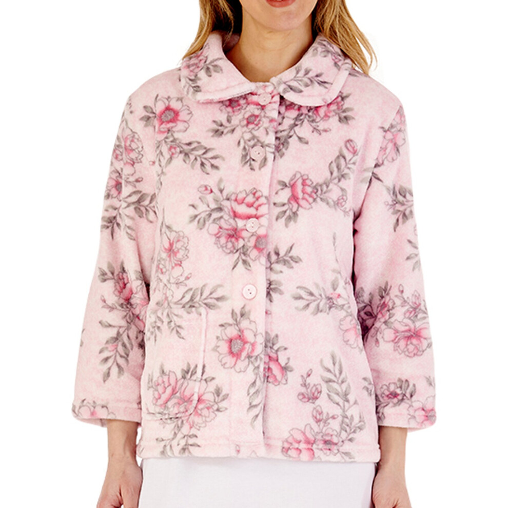 (Pink, XLarge) Slenderella BJ88310 Women's Floral Bed Jacket