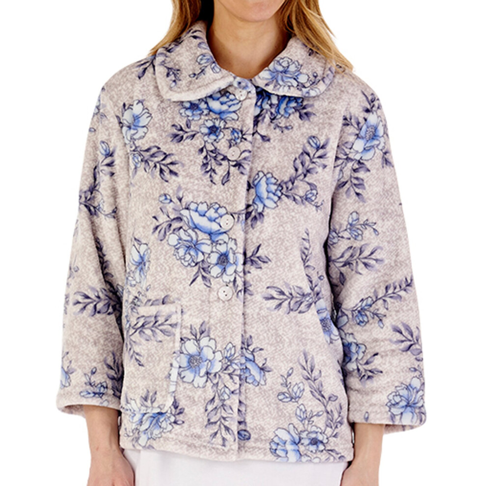 (Blue, Large) Slenderella BJ88310 Women's Floral Bed Jacket