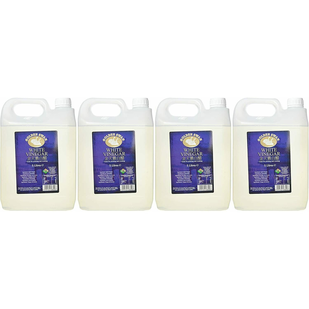 GOLDEN SWAN White Vinegar 5 Litre Pack of 4 Stain Remover Weedkiller Cooking