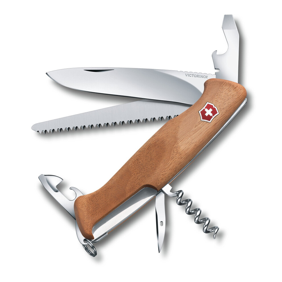 Victorinox Rangerwood 55 Wood Swiss Army Pocket Knife Red