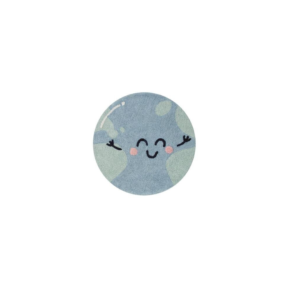 (Blue) Nordic Cartoons Round Carpet Playmat