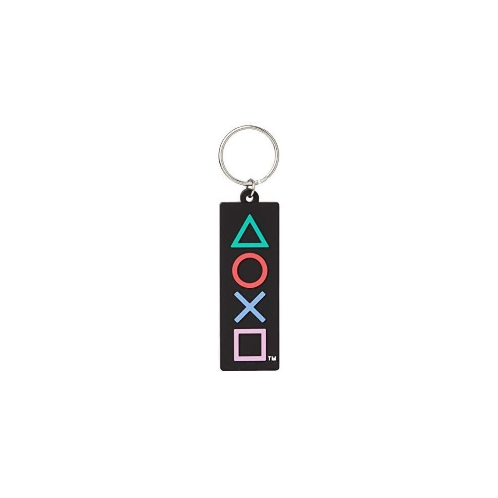 Playstation Shapes Rubber Keychains - Gaming Merchandise