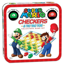 Super Mario Dame & Tic-Tac-Toe Sammler-Spielset | Mit Mario & Luigi | Sammlerstücke für Spaß