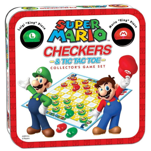 USAopoly Super Mario Combo Checkers/Tic Tac Toe Tin