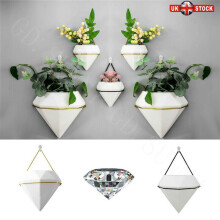 (Black-L) Geometric Flower Pot Indoor Hanging Planter