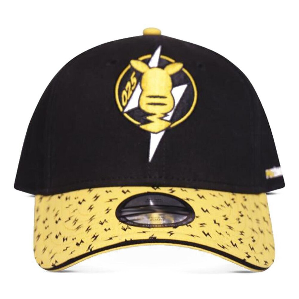 Pokémon Pokemon Pika #25 Badge Adjustable Baseball Cap - (Ba684384pok) Black/Yellow