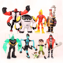 Ben 10 9-Piece PVC Action Figure Set - 5-Inch Collectible Toy Figures Gift