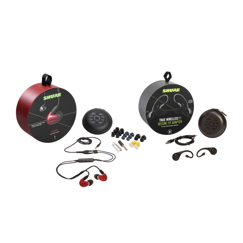 (Black, Bluetooth) Shure  AONIC 5 True Wireless Earphone Bundle