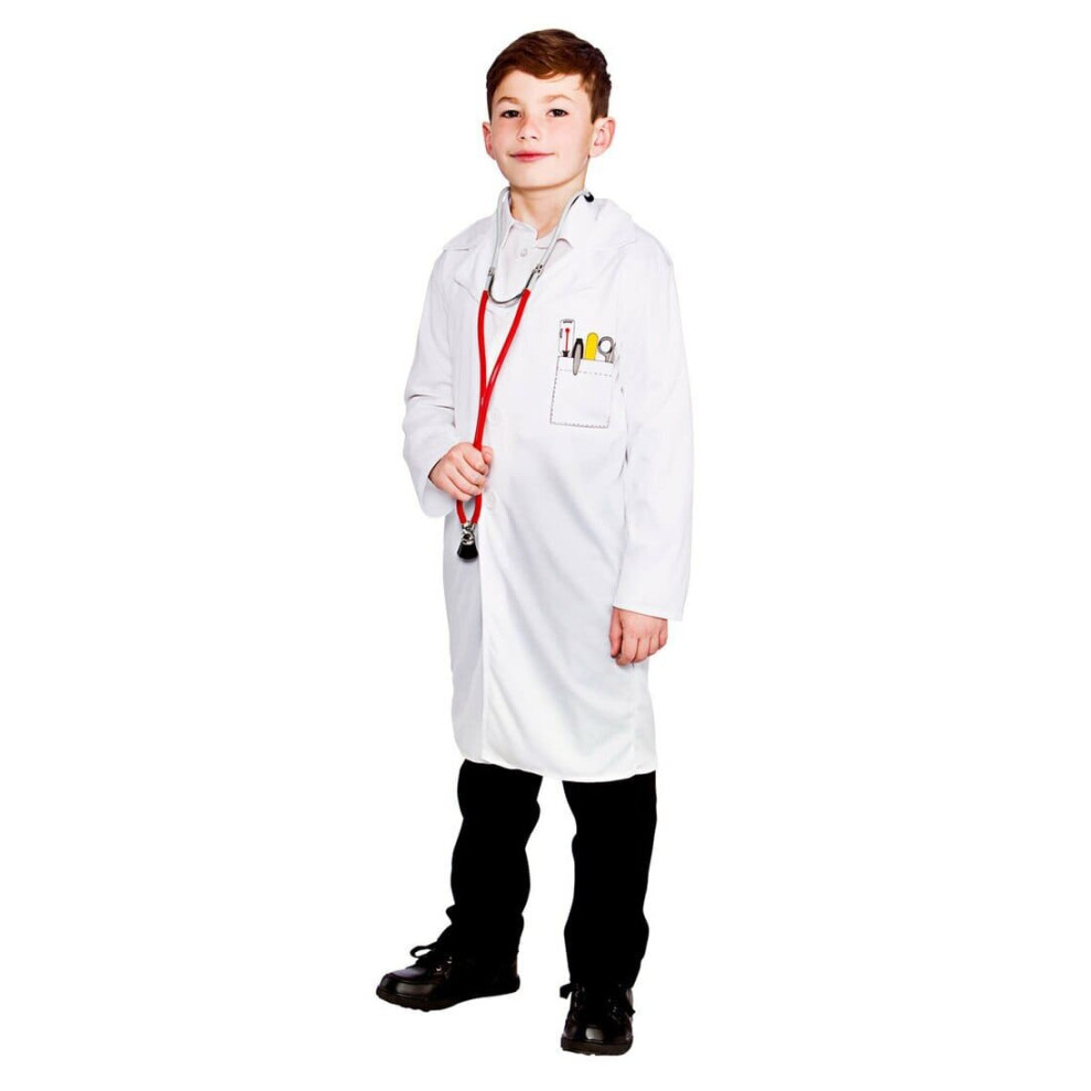 (S) Childrens White Doctors Coat Fancy Dress Up Party Costume New