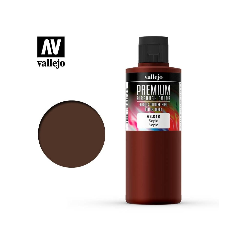 VAL63018 - AV Vallejo Premium Color - 200ml - Opaque Sepia