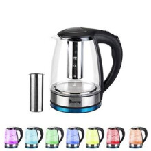 1.8L Corded Glass Kettle With 7 Color LED Lights