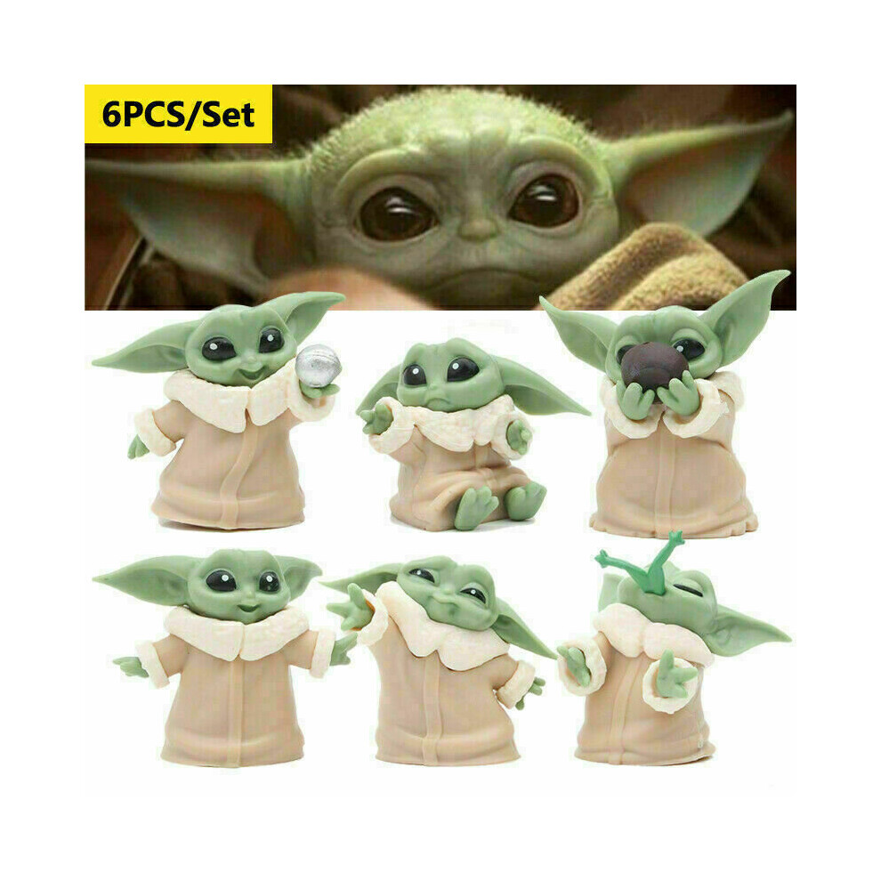 6X/Set Baby Yoda Action Figure Toy Figurines Mandalorian Star War Yoda