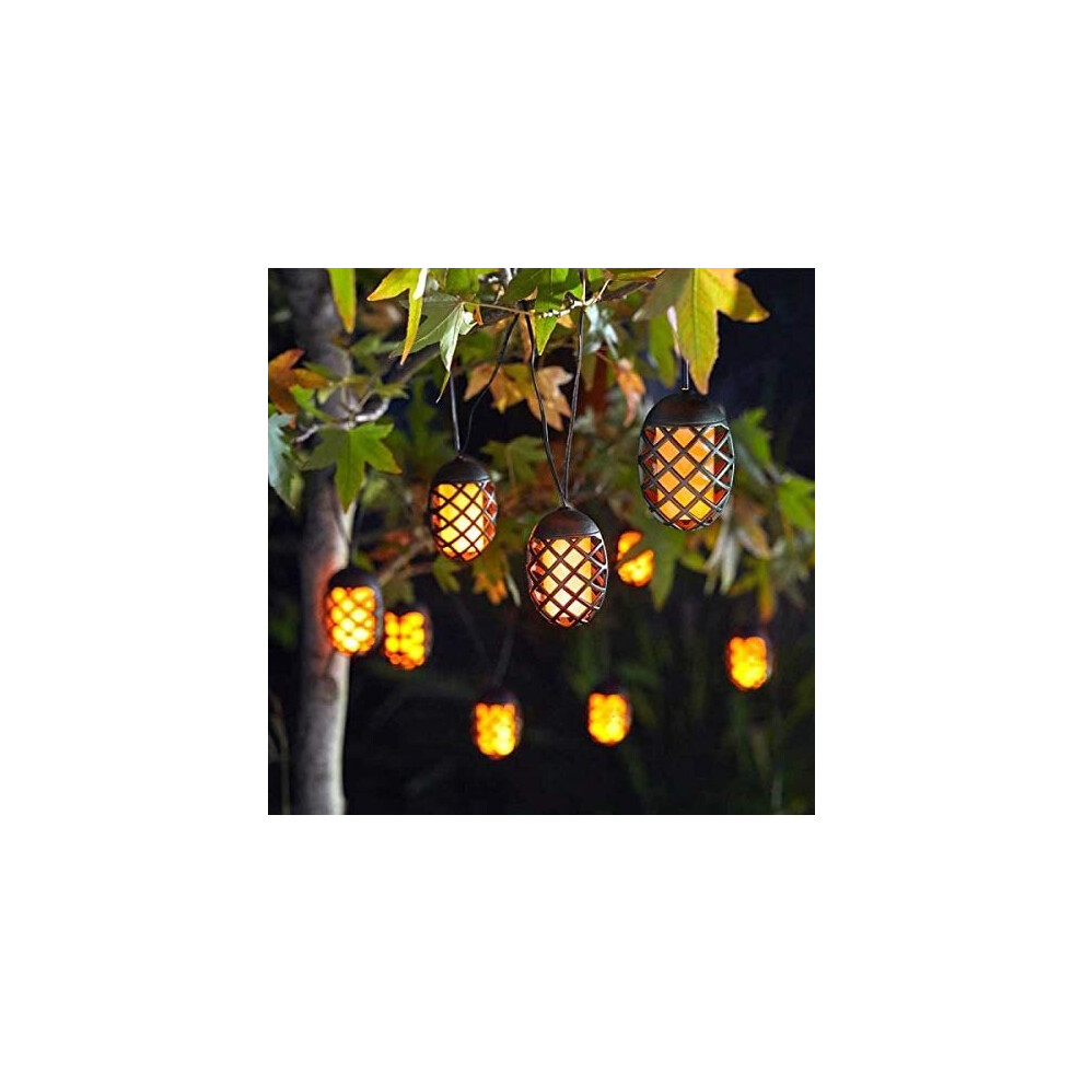 Smart Garden Solar Power Cool Flame String Lights Black (10 Bulbs)