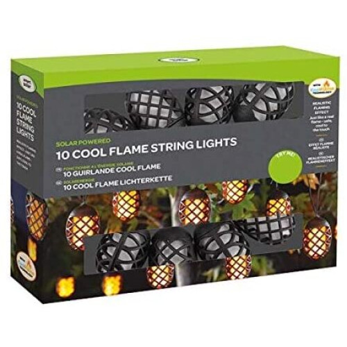 Smart Garden Smart Garden Solar Power Cool Flame String Lights Black (10 Bulbs) 1