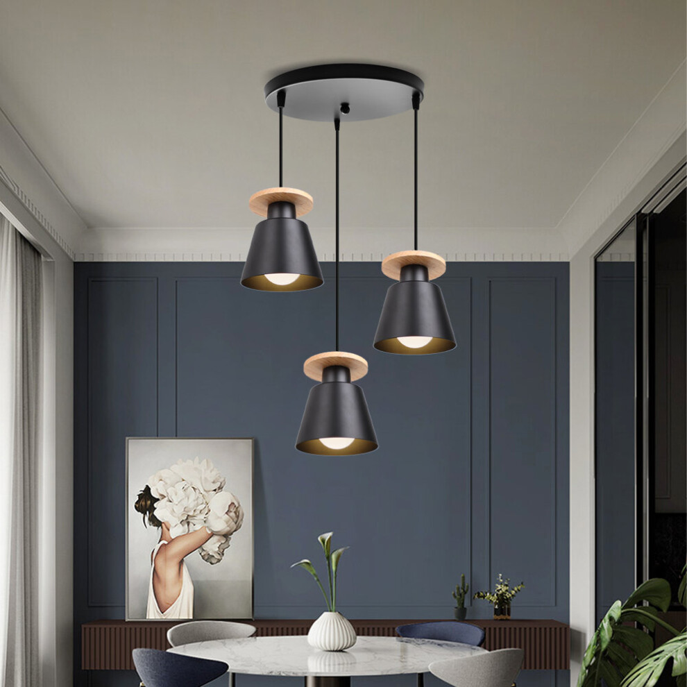 Retro Vintage Pendant Light Black Antique Industrial Pendant Lamp Minimalist Style Ceiling Lamp 3 Lights Modern Pendant Light-image-OPC-P8CT8YC-NEW
