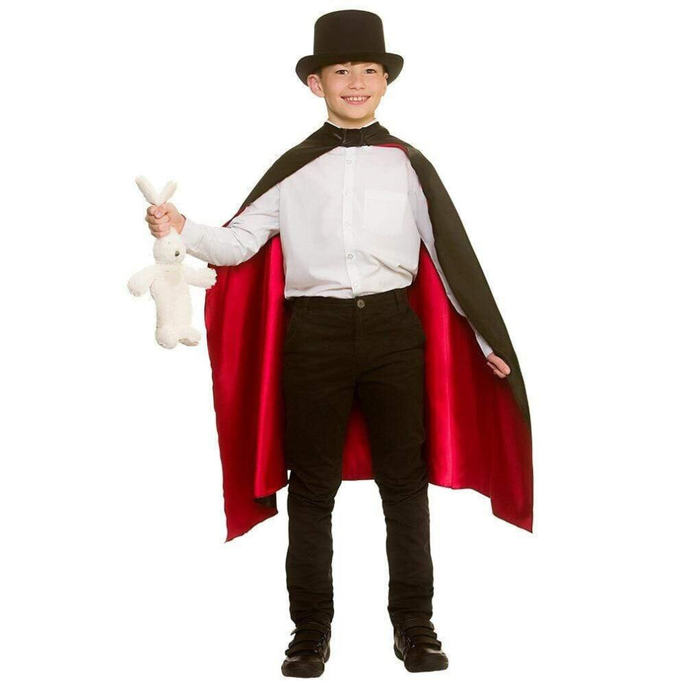 Wicked Costumes Ltd Kids Unisex Black/Red Magicians Cape (One Size) Multicoloured