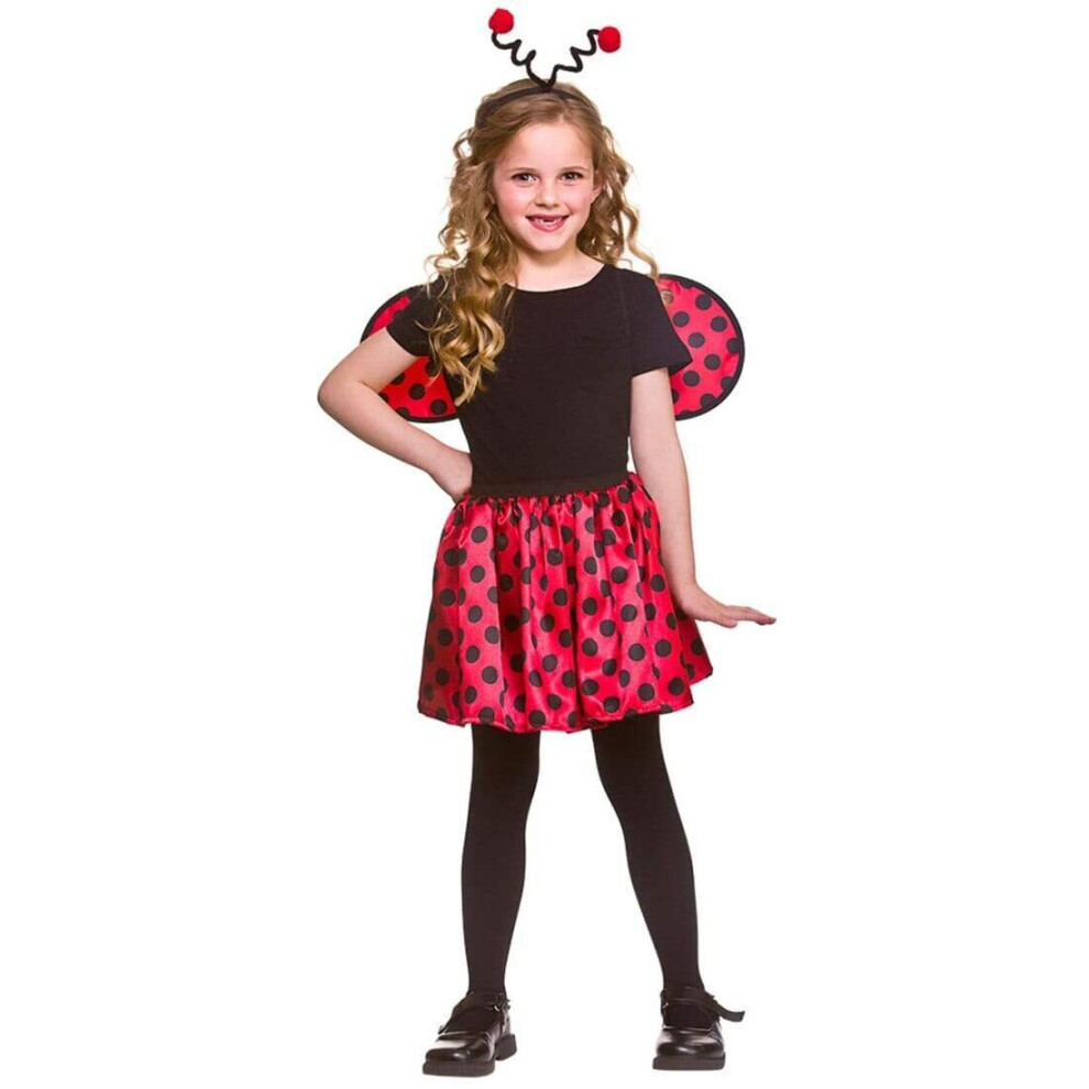 Child/Kids Unisex Ladybird 3pc Set Fancy Dress Costume (One Size 6-12 years)