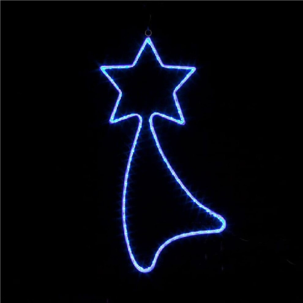 Outdoor Christmas Decorations Shooting Star 19" Blue LED Wall Hanging