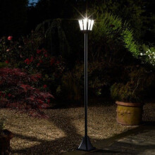 Solar-Laterne Stehlampe 170 cm SMART SOLAR - 100 lm, Glaslinse Tropfen-Effekt, kaltweißes LED