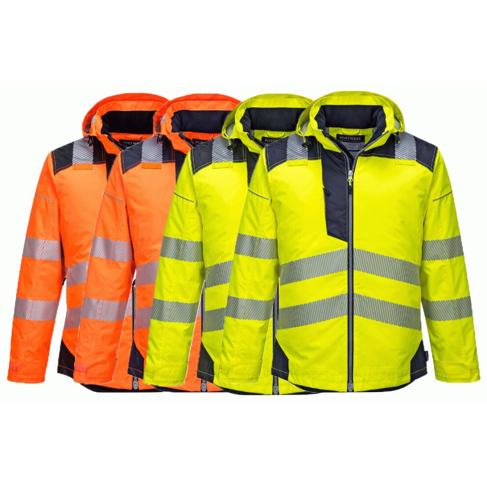(XL) PORTWEST T400 PW3 Hi Vis Winter Jacket Waterproof Reflective Safety Work Coat