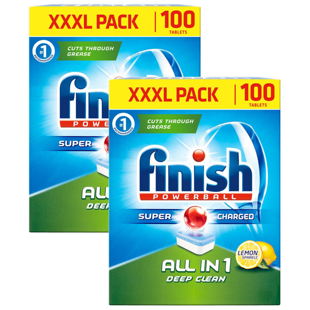 Finish Powerball All In One Dishwasher Tablets Pack of 2 x 100pk