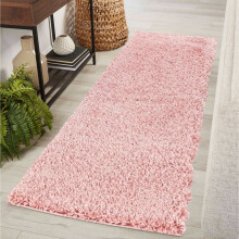 (Baby Pink, 60 x 220 cm (2ft x 7ft 3")) Living Room Rugs Large Plain Shaggy Rugs Runners