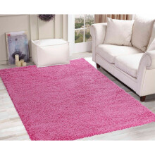 (Pink, 160 x 230 cm (5ft 3" x 7ft 7")) Living Room Rugs Large Plain Shaggy Rugs Runners