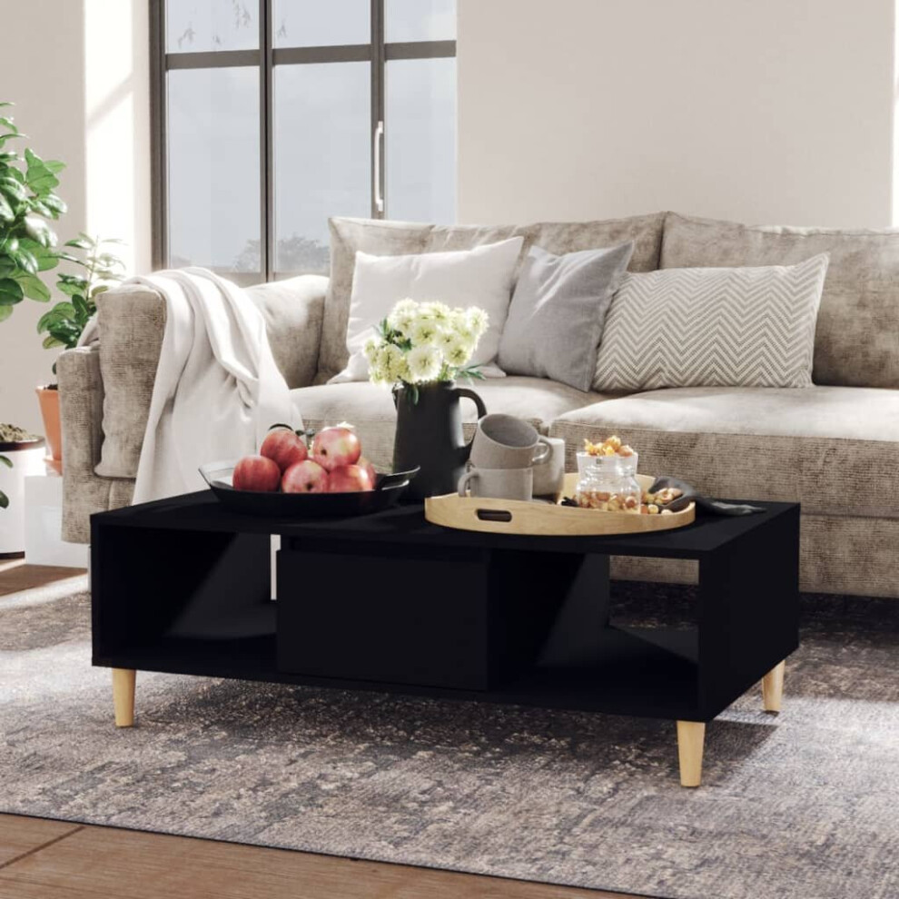 vidaXL Coffee Table Black Chipboard Couch Accent Centre End Living Room Table