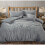 (Double, Wave Silver) TEDDY WAVE & WAFFLE Duvet Cover Set Soft Cozy 1