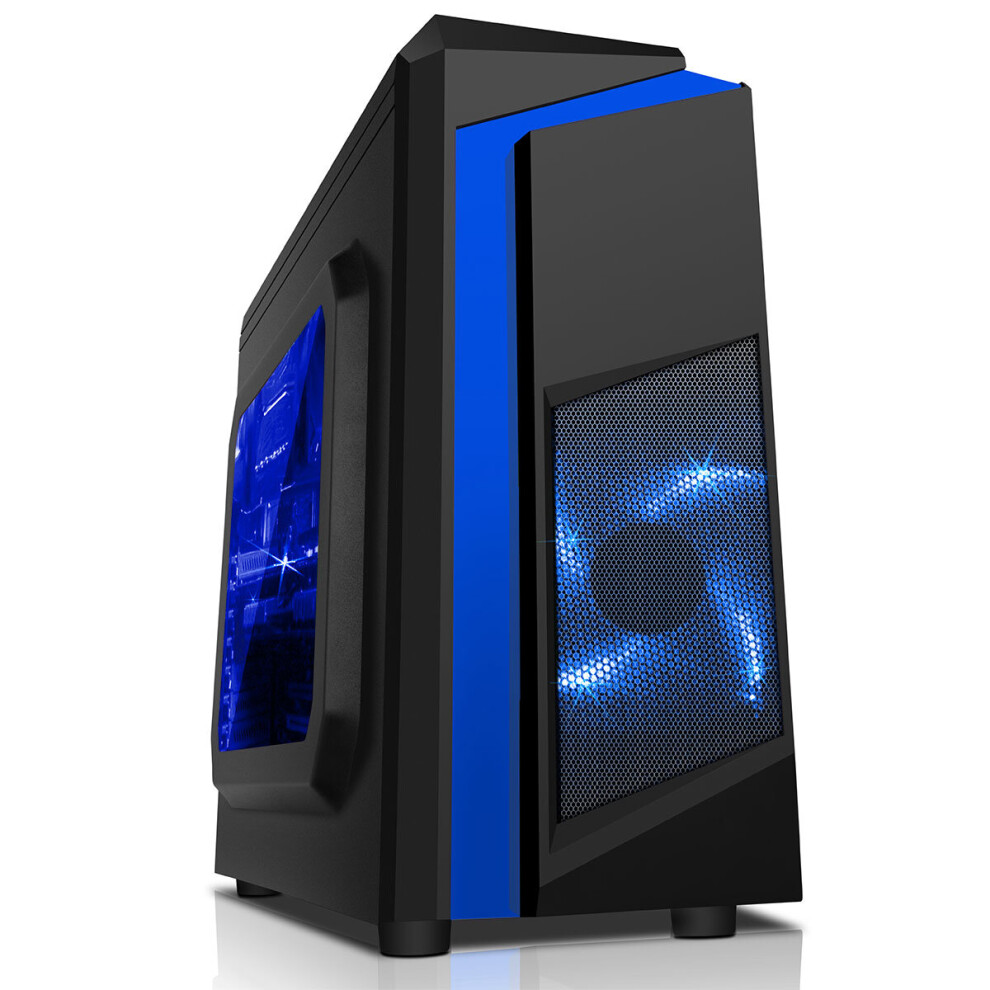 Fast Gaming PC Tower i5 16GB RAM 1TB GTX1050Ti 4GB Windows 10 F3 Blue