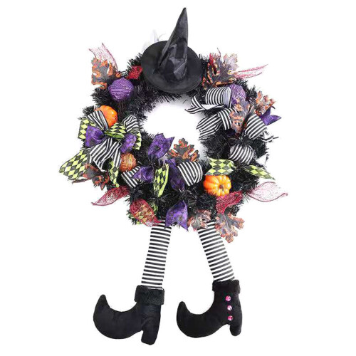 Halloween Witch Wreath | Halloween Door Decoration