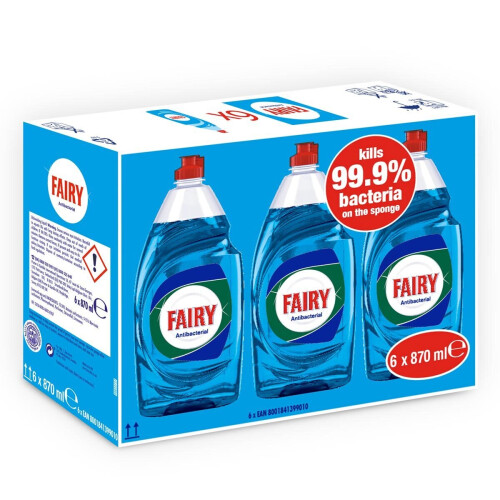 Fairy Fairy Anti-Bacterial Washing Up Liquid with Eucalyptus Pack 6 x 870ml 1