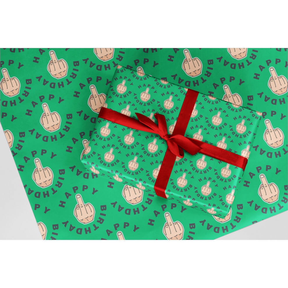 Rude Wrapping Paper 60 Happy Birthday Middle Finger Birthday Gift Wrap