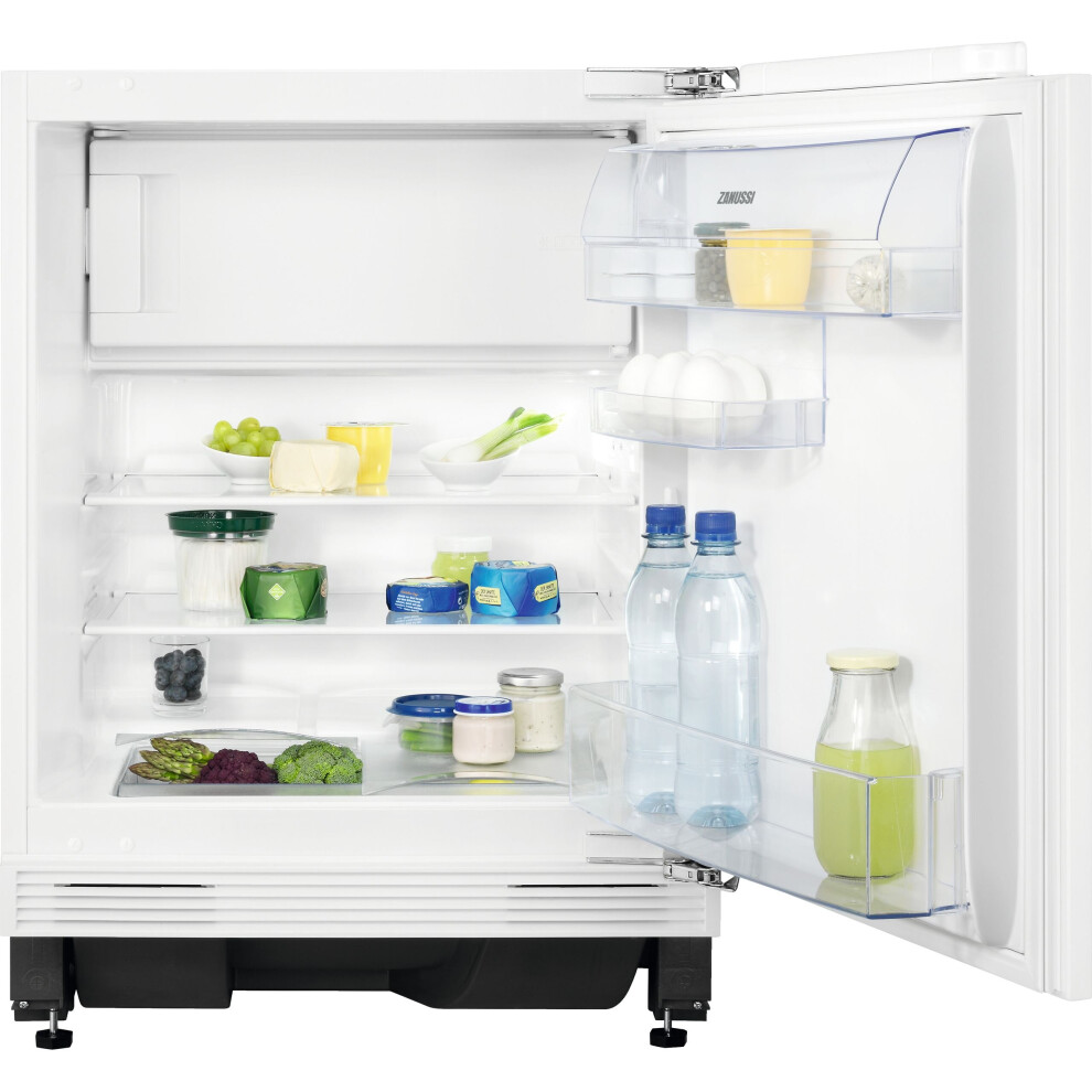 Zanussi ZEAN82FR Integrated Under Counter Fridge with Ice Box - Fixed Door Fixing Kit - White