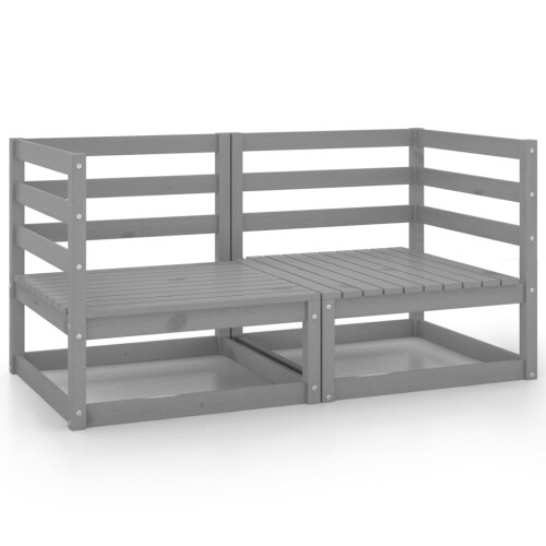 VidaXL vidaXL Gartensofa 2-Sitzer Grau Massivholz Kiefer