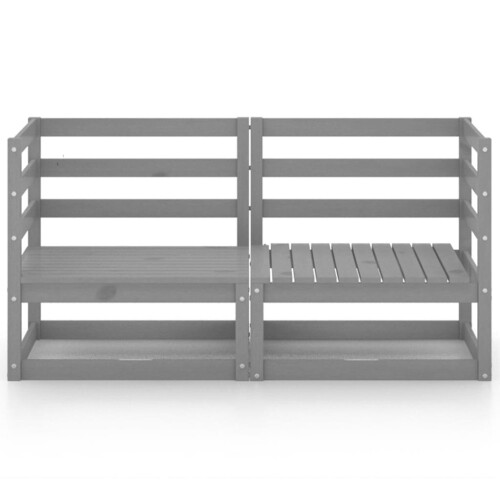 VidaXL vidaXL Gartensofa 2-Sitzer Grau Massivholz Kiefer 1