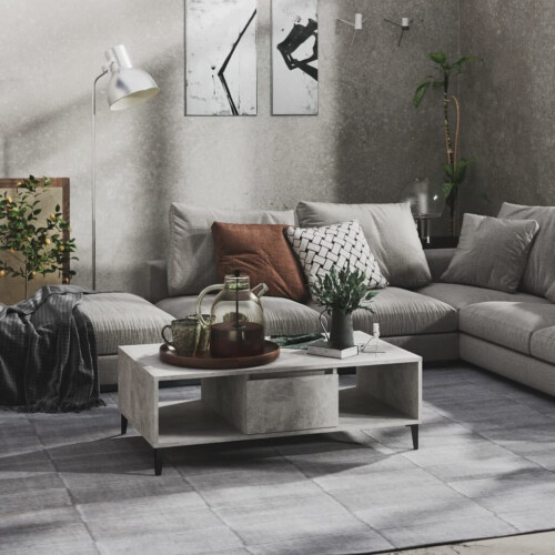 VidaXL vidaXL Coffee Table Concrete Grey Engineered Wood Couch Accent Indoor Table
