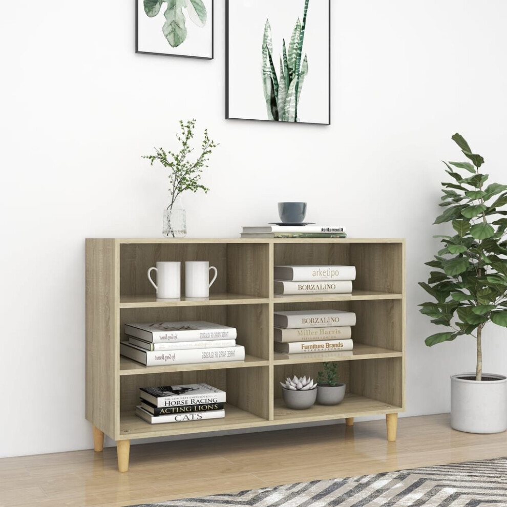 vidaXL Sideboard Sonoma Oak Engineered Wood Book Storage Cabinet Standing Rack