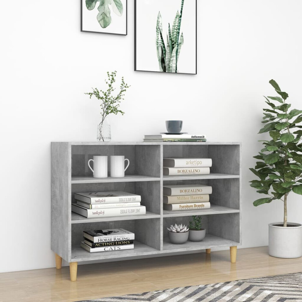 vidaXL Sideboard Concrete Grey Chipboard Storage Cabinet Standing Shelf Home