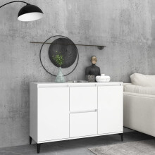 vidaXL Sideboard White Engineered Wood Book Storage Cabinet Standing Shelf