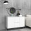 VidaXL vidaXL Sideboard White Engineered Wood Book Storage Cabinet Standing Shelf 1