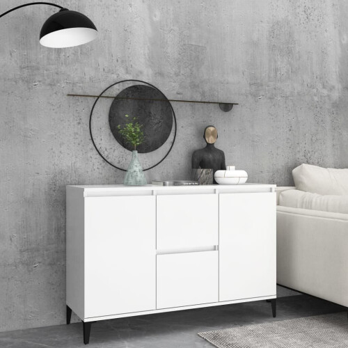 VidaXL vidaXL Sideboard White Engineered Wood Book Storage Cabinet Standing Shelf